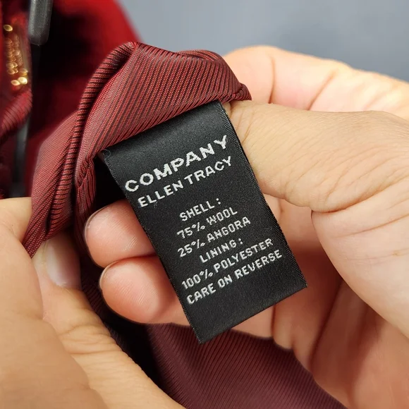 Ellen Tracy Rust Red Single-Breasted Wool-Blend Pea Coat - Picture 5 of 6